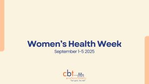 Graphic image with the words Women’s Health Week