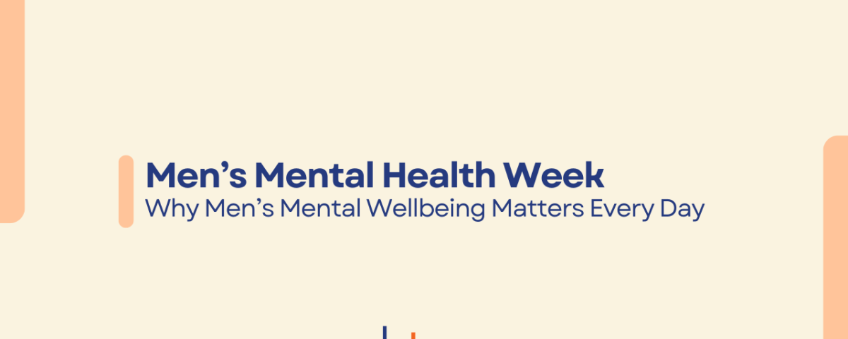 Men’s Mental Health Week graphic with the text “Why Men’s Mental Wellbeing Matters Every Day” and CBT Professionals logo.